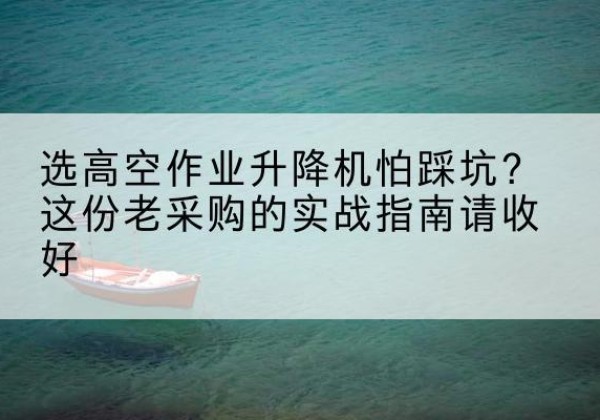 荆门高空作业升降机厂家推荐-选高空作业升降机怕踩坑？这份老采购的实战指南请收好